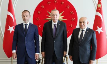 Cumhurbaşkanı Erdoğan, FIFA Başkanı Infantino ve UEFA Başkanı Ceferin’i Kabul Etti