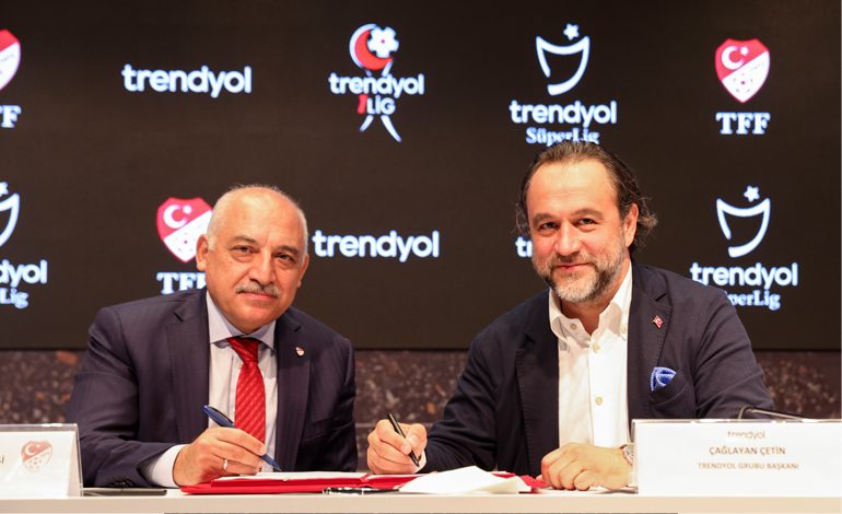 Süper Lig ve 1.Lig’in isim sponsoru olan Trendyol ve TFF anlaşması görüntüleri